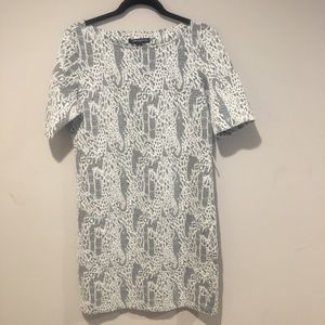 Shargano Sheath Knit Dress Faux Lace Look Size 10